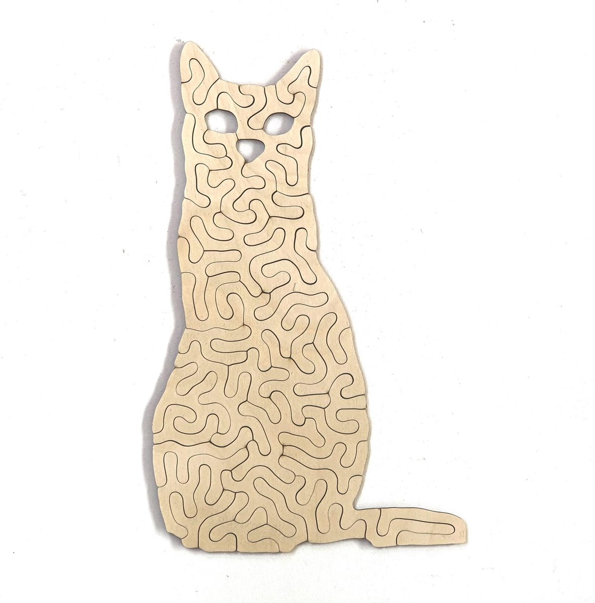 Poes | Houten Kinderpuzzel | Entropy serie | 35 stukjes| A4 | Legpuzzel | Jigsaw| Geproduceerd in Nederland | Kaboomlaser